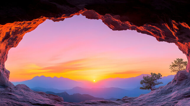 Hirschkalb versteckt hinter einem Felsen bei Sonnenuntergang