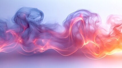 Obraz premium Abstract Smoke Swirls: A captivating abstract image featuring flowing, ethereal smoke in vibrant shades of blue and red against a light background. The swirling patterns evoke a sense of movement.