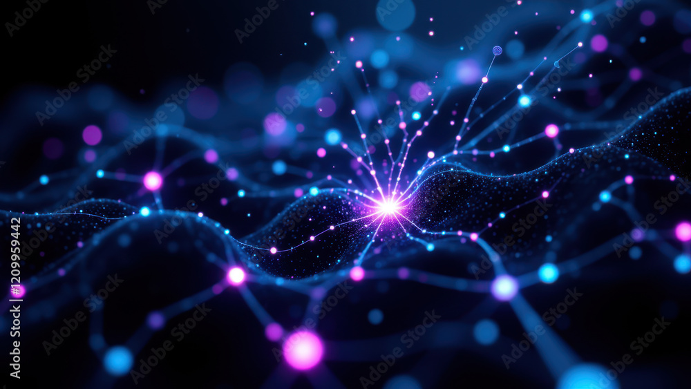 Poster neural network with ai technology.