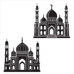 mosque black vector silhouette	