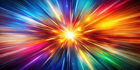 Abstract Burst of Radiant Light and Color, Speed and Energy