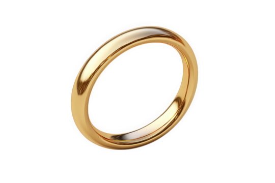 simple. polished gold ring. showcasing its smooth surface and reflective quality against a white background this elegant piece symbolizes commitment and is often associated with weddings or special oc