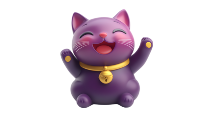 Cute 3D illustration of cat isolated on white background 