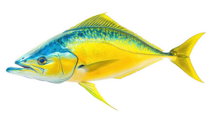 Fototapeta premium a vibrant. colorful fish with a blue and yellow body. showcasing its streamlined shape and fins this depiction emphasizes the fish's beauty and is likely intended for educational or illustrative purpo