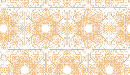 bold and timeless  geometric floral seamless pattern , embodying modern traditional  mix maximalist and intricate design for statement-making visuals, textile, decor, wallpaper, luxury and packaging 
