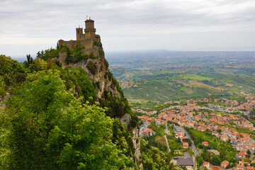 San Marino view on a cloudy spring day