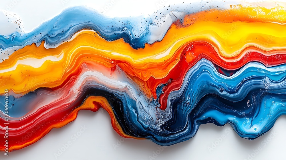 Poster liquid abstract art: an abstract artwork with flowing lines of vibrant colors, creating a mesmerizin