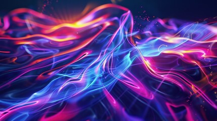 abstract composition of colorful waves of light and energy