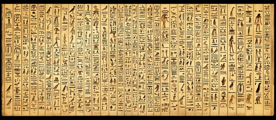 Fototapeta premium Ancient Egyptian Hieroglyphs Papyrus Scroll Background Texture