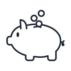 piggy bank money icon line