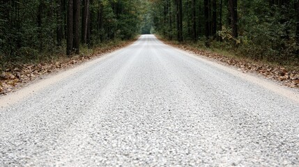 Obraz premium Gravel road through autumn forest