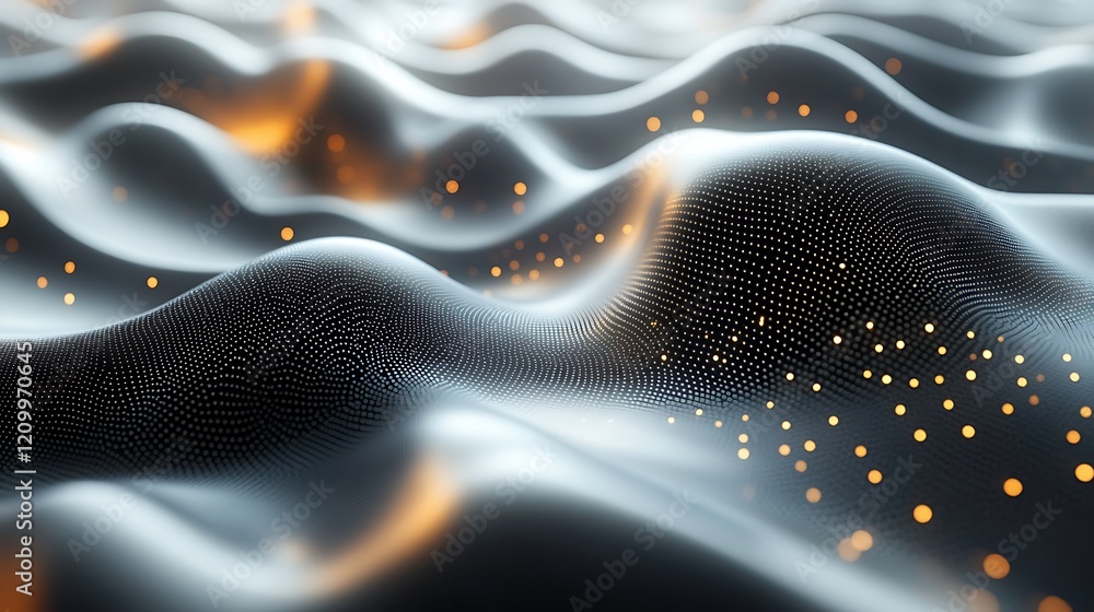 Poster abstract digital landscape: a captivating abstract composition featuring a undulating, textured surf