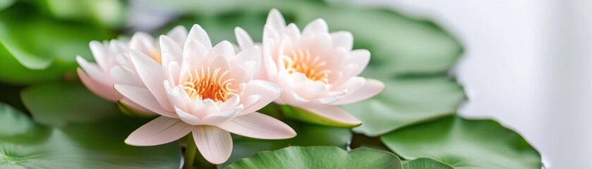 Fototapeta premium Close-up of a Water Lily Blooming in a Wetland Pond Delicate Beauty, Ecological Richness, Wetland Preservation, Habitat Protection, and Nature Serenity This stunning image showcases the exquisite