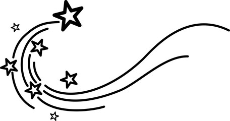 Hand-drawn stars sparkle doodle