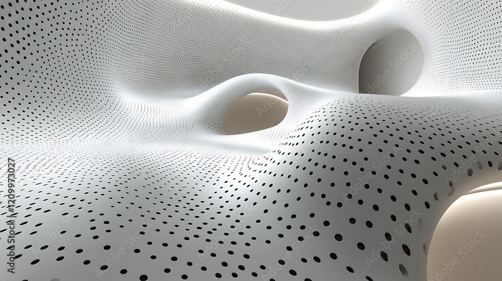 Aufkleber abstract architectural form: a mesmerizing image showcasing a modern architectural design with flowi