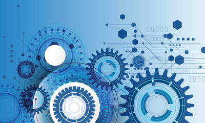 Abstract technology background. Cogwheels theme. Secure digital background Abstract technology circuit board
