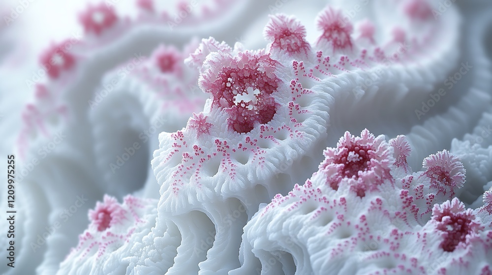 Poster abstract fractal pattern: a mesmerizing close-up of an intricate fractal pattern, characterized by d