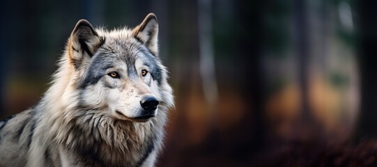 Fototapeta premium Gray wolf animal mammal dog