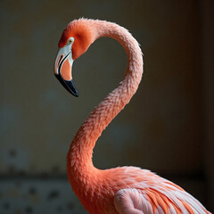 A close-up of a flamingo showcasing its vibrant feathers and graceful posture, representing the flamingo dance in nature.