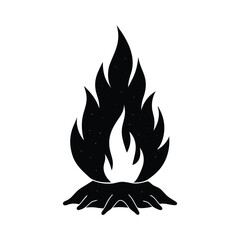 fire flames on white