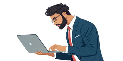 A Focused Young Middle Eastern Israeli Businessman in a Professional Setting