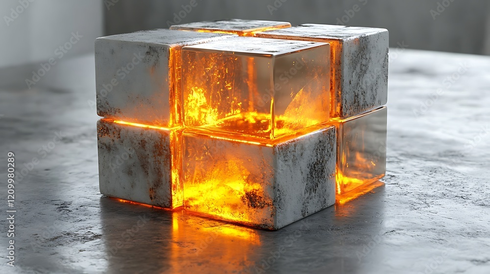 Aufkleber the inner fire: a captivating abstract composition featuring a glowing orange light emanating from w