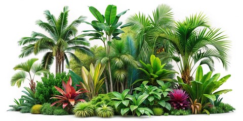 Obraz premium Abstract rainforest frame, minimalist design, AI-generated. Verdant backdrop.