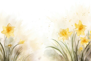 Daffodil watercolor minimal background daffodil painting flower