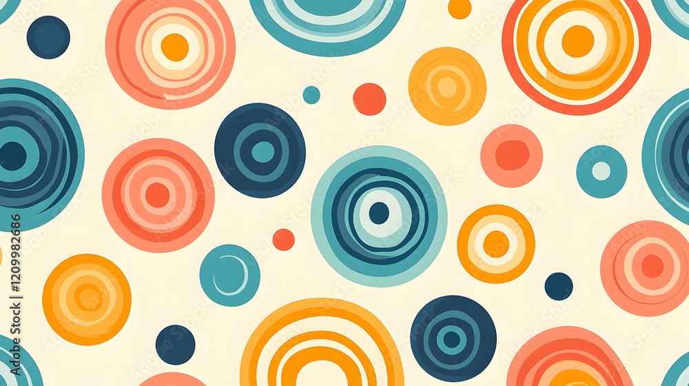 Aufkleber repeating geometric pattern with concentric circles and stars