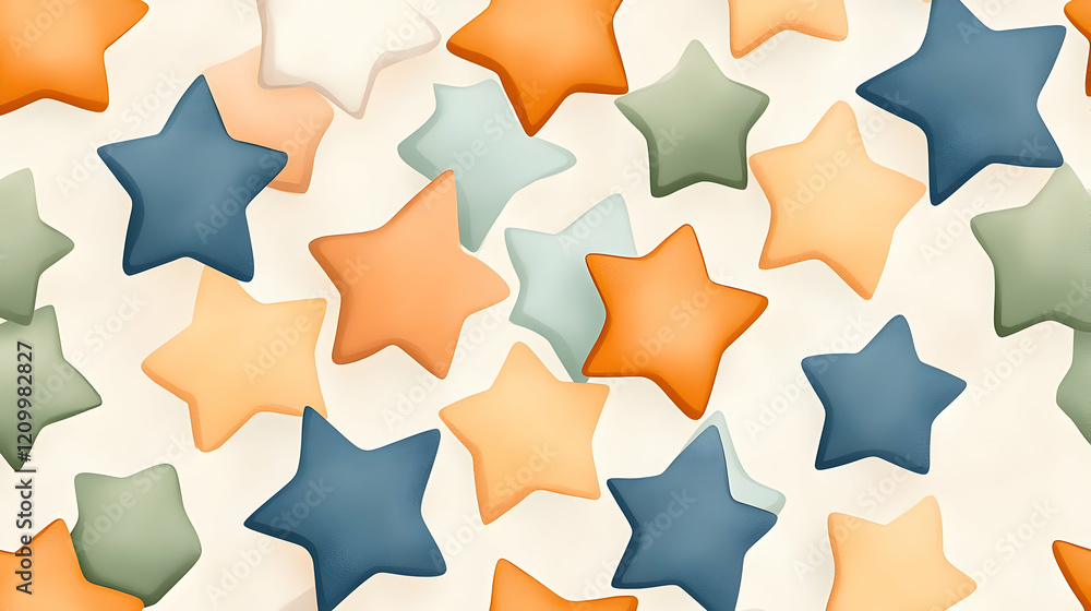 Aufkleber repeating geometric pattern with multicolored star shapes