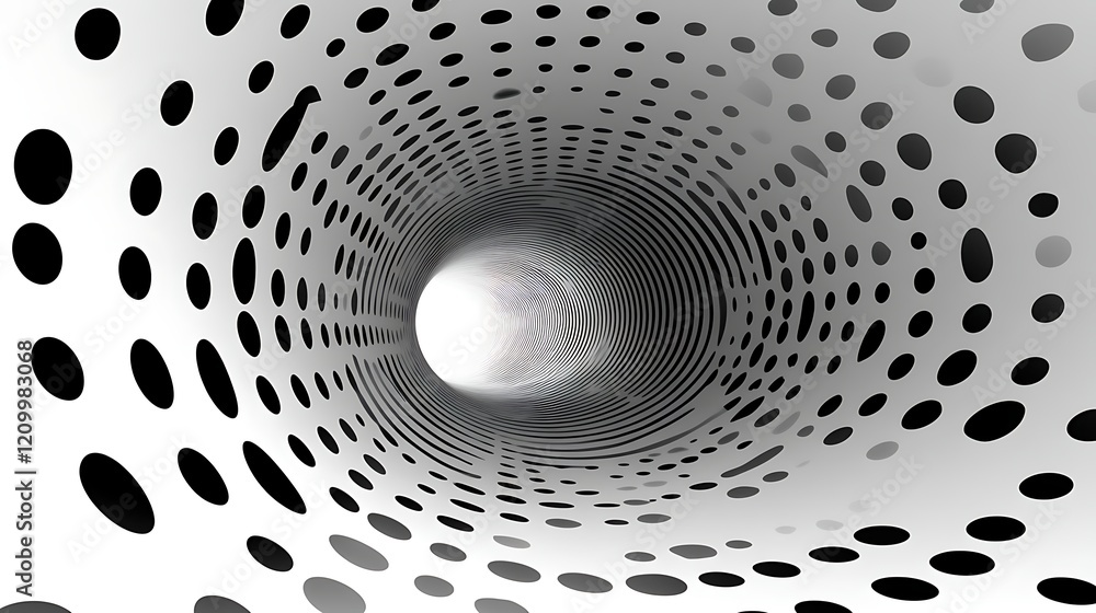 Poster abstract dot tunnel: an abstract perspective, this captivating image features a tunnel composed of o