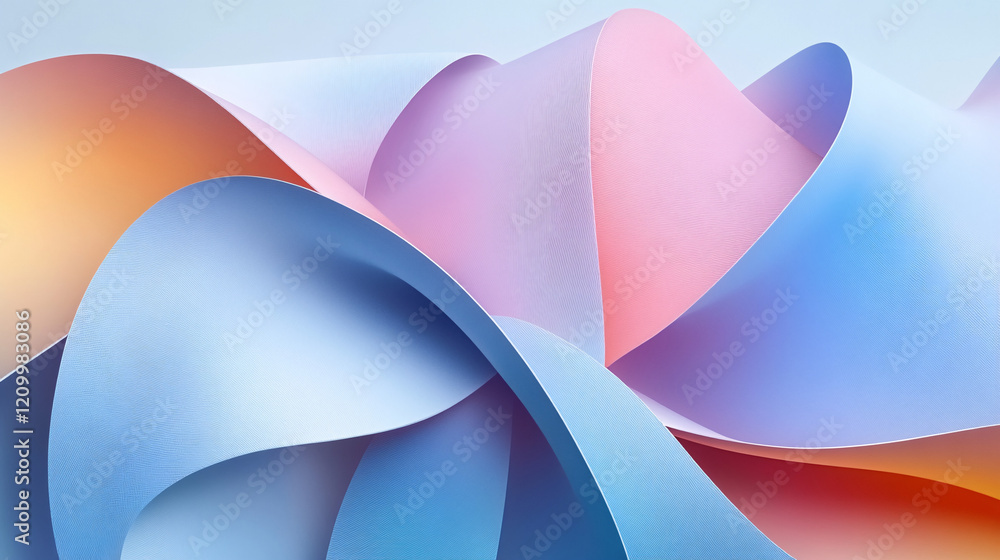 Poster abstract background design featuring colorful paper shapes in various sizes and arrangements