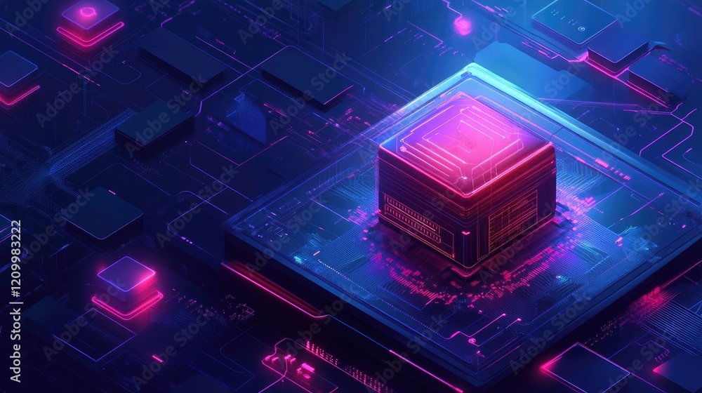Poster advanced digital brain concept with ai symbols, glowing circuits, and network patterns, emphasizing 