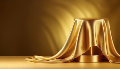 golden curtain on a black background
