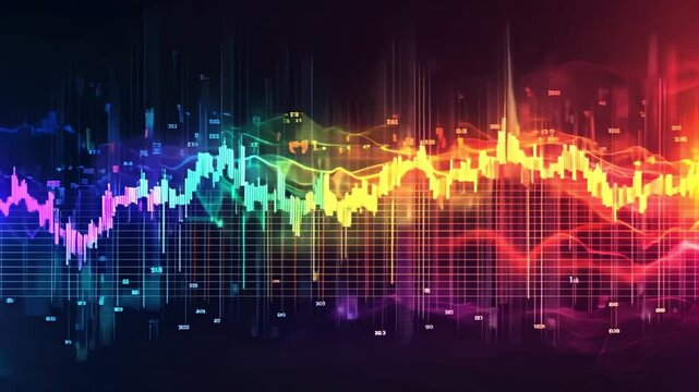 digital sound wave visualization with colorful peaks representing audio frequencies