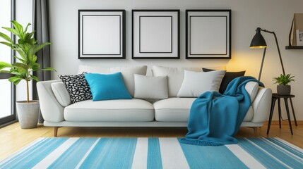 Cozy Living Room with Modern Furniture and Stylish Decor Elements