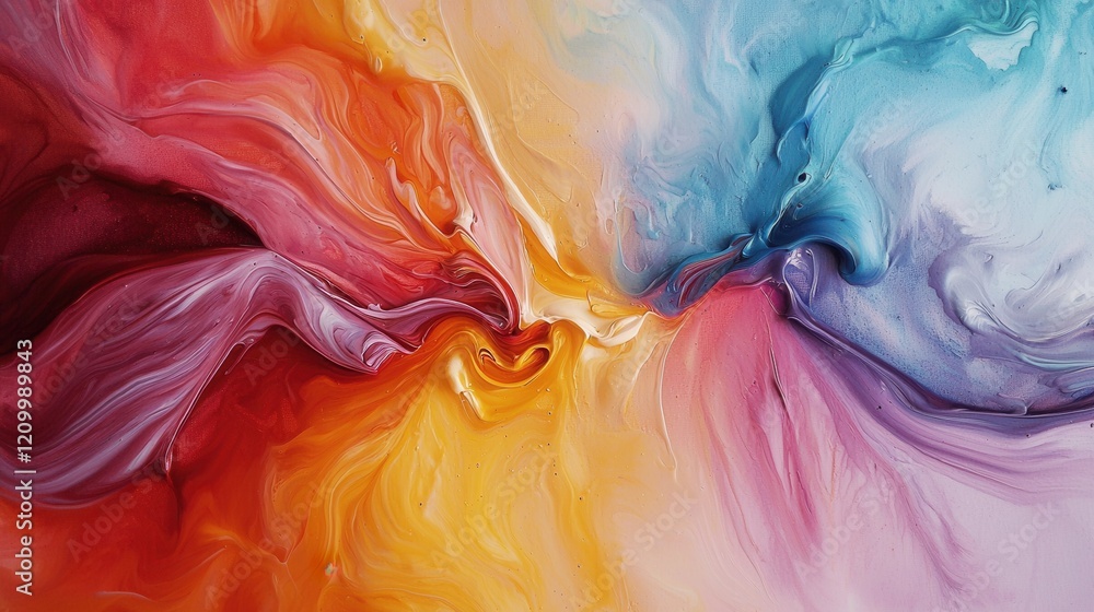 Poster vibrant fluid abstraction captivating colorful motion and ethereal transformation