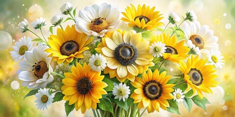 Watercolor floral thank yous.  Anemones, sunflowers.  Documentary aesthetic.