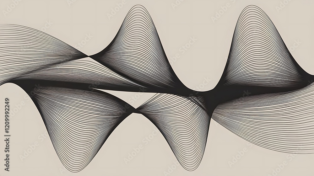 Poster abstract dynamic wave pattern with continuous lines for business background and design