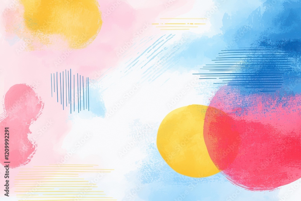 Poster abstract colorful background with soft shapes and textures in pastel palette