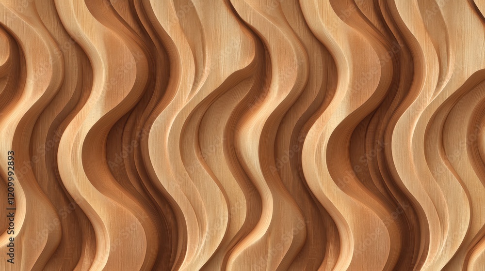 Poster curved wooden pattern with flowing wavy design for textured background