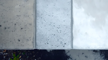 concrete blocks with a white and black stripe