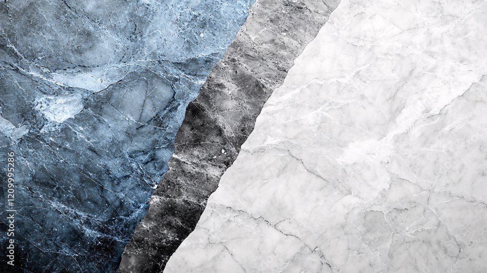 Poster close-up view of marble textures with intricate patterns and natural variations in color and veining