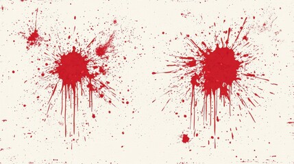 Vibrant Red Paint Splatter Art on White Background for Creative Use