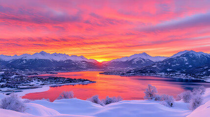 Obraz premium Sunrise over Scuol