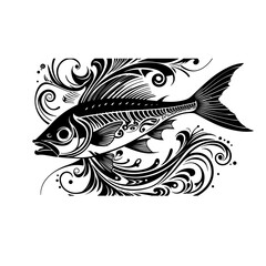 
Fish tribal tatoo 
