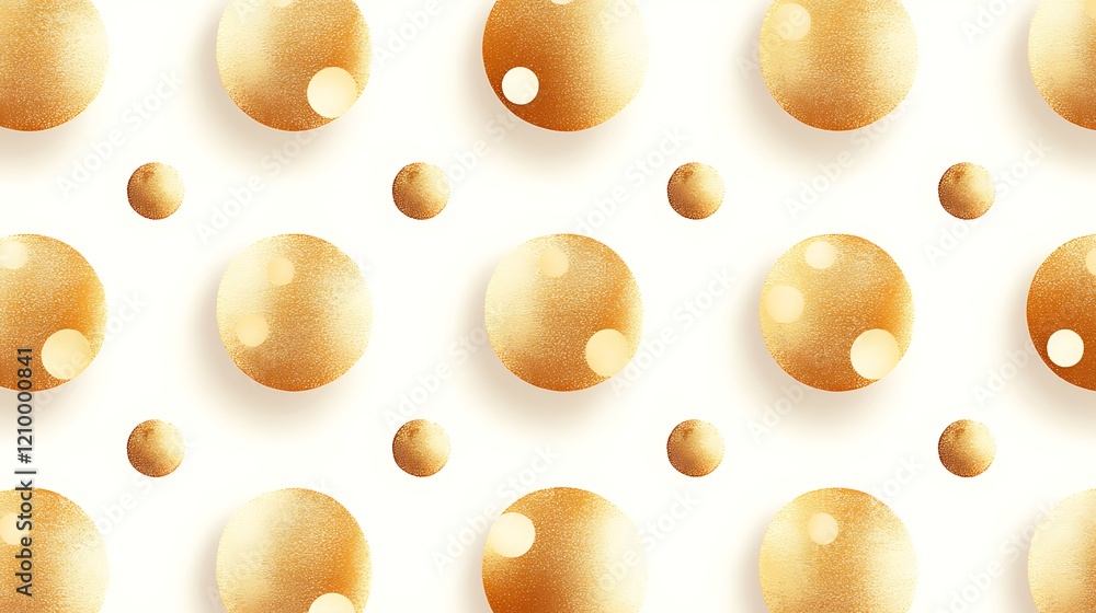 Poster golden sphere seamless pattern: a minimalist and elegant pattern featuring golden spheres arranged i