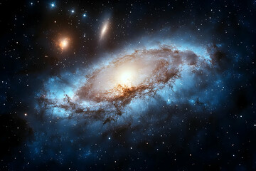 Fototapeta premium Majestic Spiral Galaxy in Deep Space with Brilliant Stars and Cosmic Dust