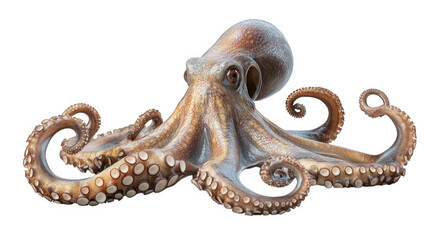 Obraz premium a realistic 3d rendering of an octopus showcasing its intricate textures and vibrant colors the octopus is depicted with its tentacles gracefully positioned. emphasizing its unique anatomy and fluid f