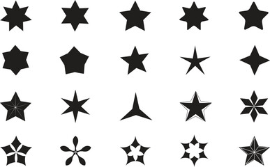 Vector Set 1 (of 5) Star Symbols and Icons in Different Shapes and Patterns